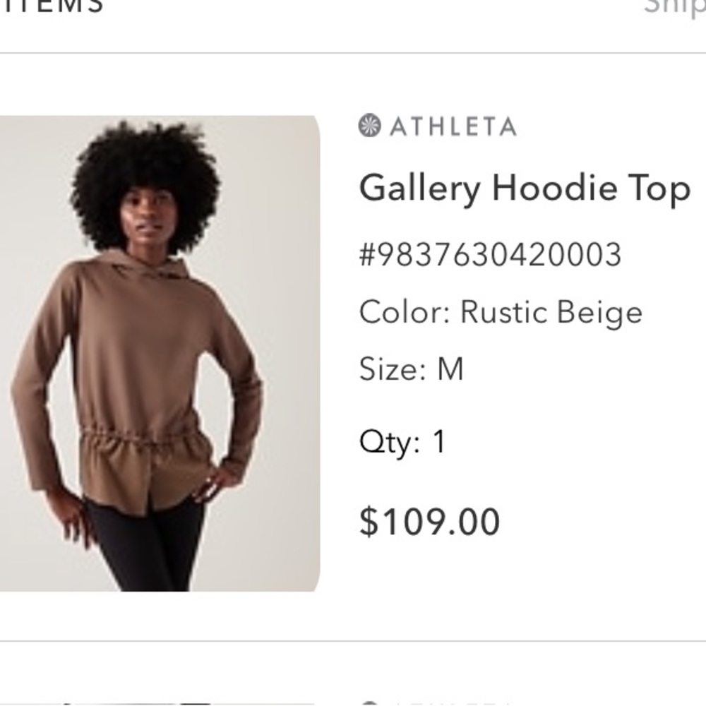 Athleta Gallery Hoodie Top